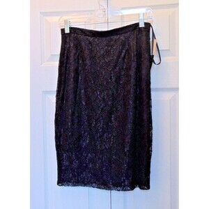 XSCAPE Black Lace Skirt Ladies 8 - Made in USA - NWT Formal/Party/Cocktail Skirt